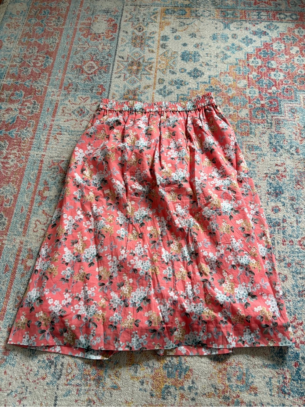 Jcrew Liberty pink floral cotton midi skirt - Picture 5 of 7